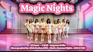 Magic Nights | Improver Polka Line Dance - Demo by : Amare 🍭Lollipop🍭