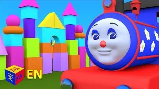 Shapes for kids children grade 1: learn 3D shapes (geometric solids) with Choo-Choo train - part 2