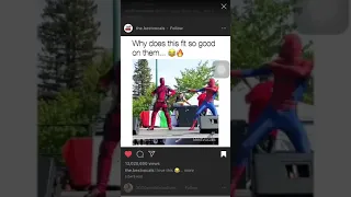 Spider-Man and Deadpool dancing to shake it off by Taylor Swift