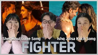 (SUB)Korea Actor & Actress React to Fighter Ishq Jaisa Kuch, Sher Khul Gaye Song | Hrithik | Deepika