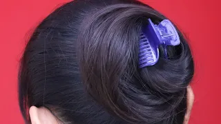 hair style girl juda simple and easy / home hairstyle for long hair /daily hairstyle with clutcher