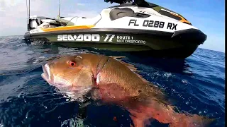 25 Miles Offshore Spearfishing with Sea-Doo Fish Pro! - BIG FISH