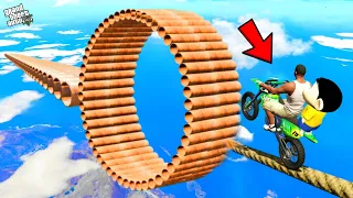 FRANKLIN AND FATTY FRANKLIN TRIED IMPOSSIBLE DEEP TUNNEL PIPE BIKE PARKOUR CHALLENGE GTA 5