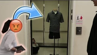 MANNEQUIN IN THE ELEVATOR PRANK ON WORKERS! (SHE WAS PISSED)