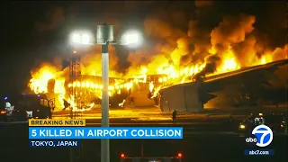 5 killed after planes collide, burst into flames in Japan