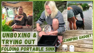 UNBOXING & REVIEW | Folding Portable Sink For The Van | Camping Gadget Test!