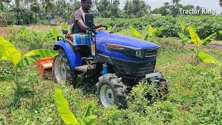 Farmtrac atom 26 4wd mini tractor + Shaktiman atom 30 blades Rotavator | Farmtrac Tractor power | TK