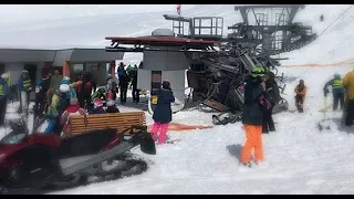 "Взбесившийся" подъемник (Трагедия) на курорте Гудаури, Грузия