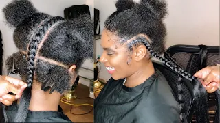 How to get your straight back feedin braids/ cornrows to fit in the back without swaying to the side