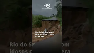 Rio do Sul: Carro com idosos cai em cratera na BR 470