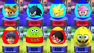 Tag with Ryan vs Sonic Dash vs SpongeBob Run Discover the new characters