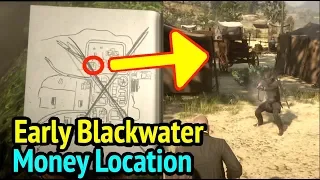 Early Blackwater Money Location in Red Dead Redemption 2 (RDR2): $ Sign On Journal Map