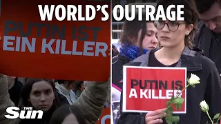 Protesters around the globe chant 'Putin is a killer' after 'murder' of rival Alexei Navalny