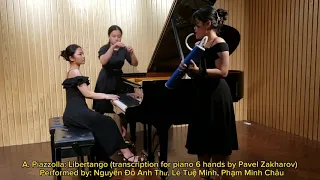 A. Piazzolla - Libertango arr. for piano 6 hands by Pavel Zakharov ~ The piano trio from Vietnam