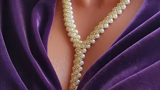 Beaded necklace/Pearl necklace/Necklace corner/Жемчужное ожерелье/Жемчужное колье/Колье из бусин/