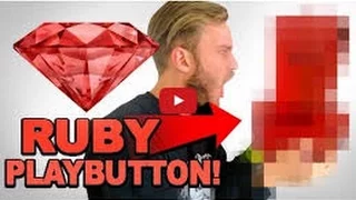 Pewdiepie - THE RUBY PLAYBUTTON / YouTube 50 Mil Sub Reward Unbox.  Reaction