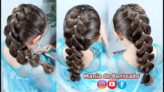 Penteado Infantil fácil com ligas e trança falsa | Easy Braid wit Rubber Band for Girls