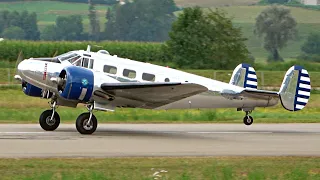 Beechcraft Model 18 Take-Off - Classic Radial Engine Sounds