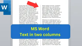 How to create TWO COLUMNS in WORD