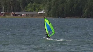 Windsurfer LT in high wind session in Finland