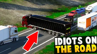 IDIOTS on the road #10 - Funny moments - ETS2 Multiplayer - Road Wars