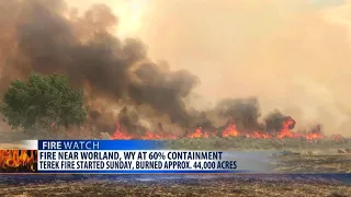 Firefighters gaining ground on Wyoming fire