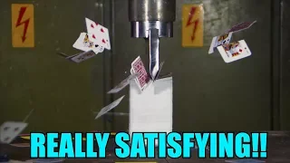 Splitting 10 Decks of Playing Cards with Hydraulic Press | in 4K!