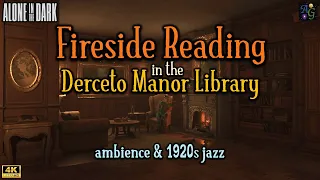Fireplace Reading in the Derceto Library w 1920s Jazz Radio | 1 HOUR Ambience from Alone in the Dark