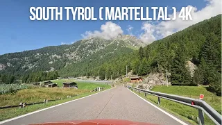 Driving in The Alps Südtirol through Martelltal (Val Martello) alpine valley