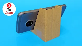 Cardboard Cell Phone Holder, Portable, Fast and EASY to Make - DIY Crafts 📱 📦