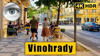 Prague Walking tour on Vinohrady district, Rieger Garden 🇨🇿 Czech Republic 4k HDR ASMR