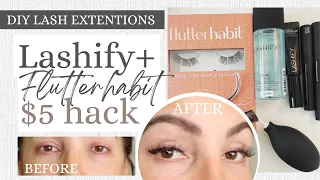 $5 LASH EXTENTION HACK w/ LASHIFY Glues & Flutterhabits LASHES! Lashes lasts up to 5-7 days! 10% off