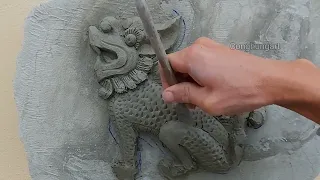 How to build a bas-relief / unicorn / sand and cement / amazing