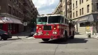 FDNY ENGINE 93 TAKING UP AFTER A SMOKY STOVE FIRE ON ARDEN STREET IN INWOOD, MANHATTAN, NYC.