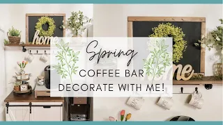 SPRING KITCHEN DECORATING IDEAS 2021 | FARMHOUSE COTTAGE STYLE | SPRING KITCHEN COFFEE BAR