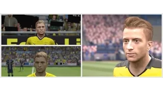 FIFA 14 VS FIFA 15 VS FIFA 16 VS FIFA 17 graphics FACE VS real life