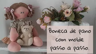 Boneca de pano com molde passo a passo boneca de pano fácil.