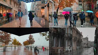 Fall day Rain Walk in Bordeaux 4k Compilation NOV 2022