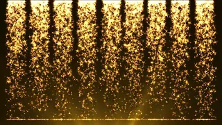 Golden particle waterfall effect background video