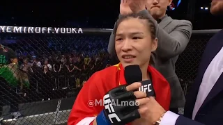 Weili Zhang Octagon Interview after beating Jessica Andrade!