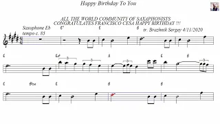 Happy Birthday To You  Jazz Alto Sax