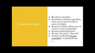 La poesía española desde 1939 a finales del siglo XX