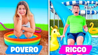 COPPIA RICCA vs COPPIA POVERA IN PISCINA!