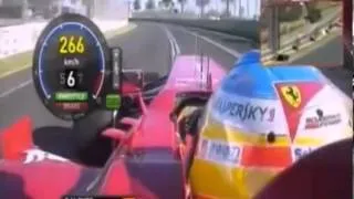 F1 Melbourne GP 2013 - Fernando Alonso onboard fliegende Runde