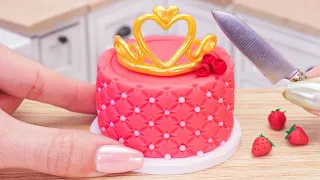 Fancy Miniature Pink Princess Cake Decoration - 1000+ Miniature Ideas Fondant Cake | Mini Bakery