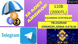 110$ (2000TL) Değerinde 12 Adet Airdrop İle Para Kazan / Katılım Çok Basit /Telegram Airdropları #17