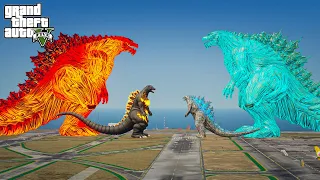 Team Mother Nuclear Godzilla Earth vs Team Mother Atomic Godzilla - Best Epic Scene ( GTA V Mods )