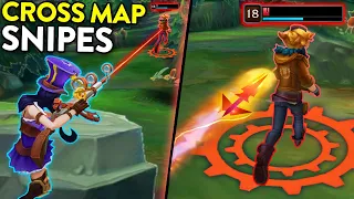 34 AMAZING Long Range Kills | PERFECT SNIPES in League of Legends