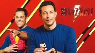 Zachary Levi sees his SHAZAM! Toys for the first time! | @dckids