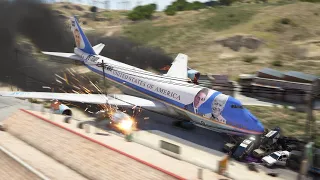 President Biden's New Air Force 1 (VC-25) Emergency Landing When Engines Exploded | GTA 5